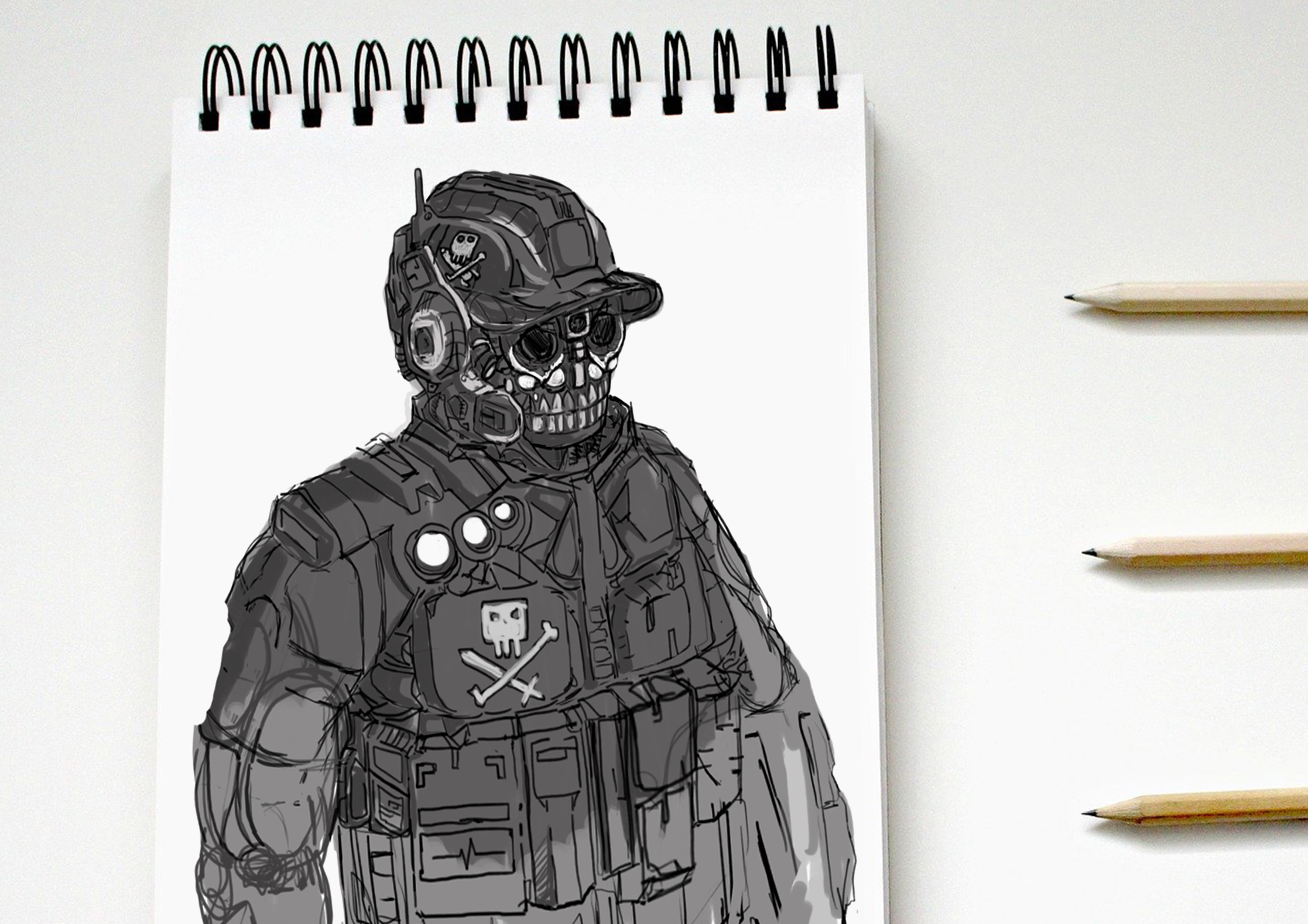 soldier sketch Krita